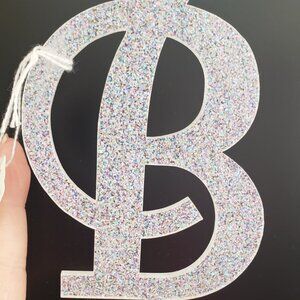 Acrylic "B" Cake Topper